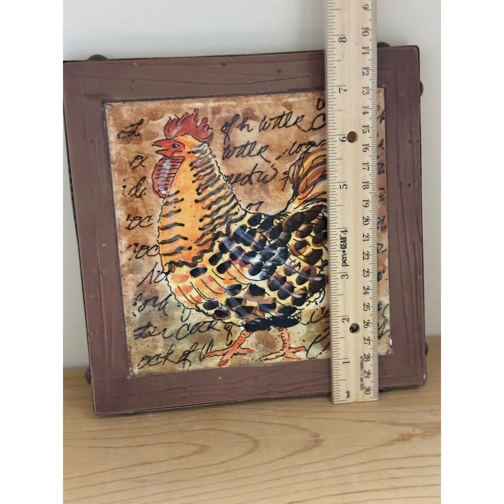 Anne Ormsby Rooster Mosaic‎ Trivet Creative Enterprises NCE 2000 Kitchen Decor